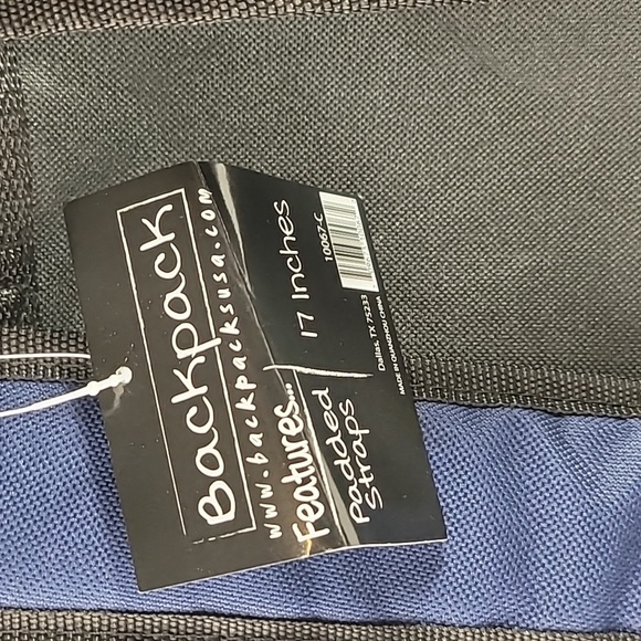 Children 17 Inch BackPack Blue/Black - Picture 5 of 5